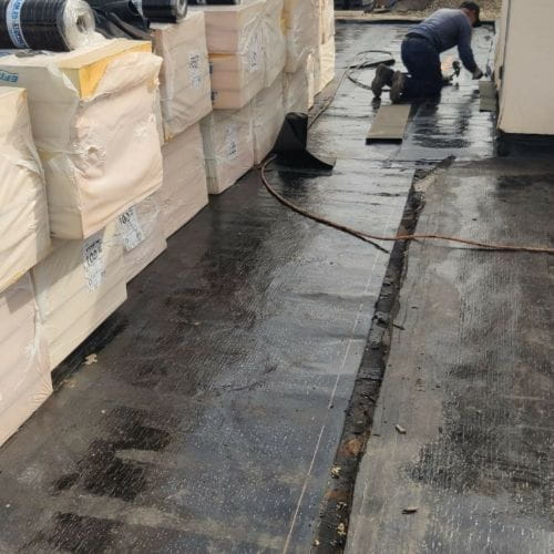 Mise en place du pare vapeur