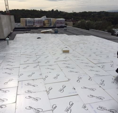 Pose de l'isolant thermique