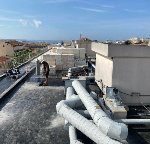 Réalisation du pare vapeur type Elastophene Flam 25