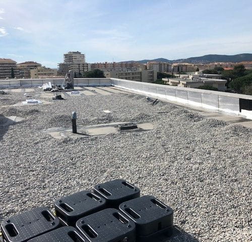 Toiture terrasse inaccessible isolée avec gravillons : LA MIOUGRANO
