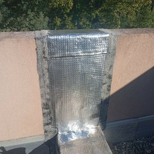 Réparation des relevés contre façade sur toiture terrasse inaccessible du hall d'entrée